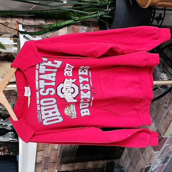 Y2k 2007 Hanes The Ohio State Buckeyes Tostito Bowl Championship Hoodie Red Sz M - Picture 3 of 13